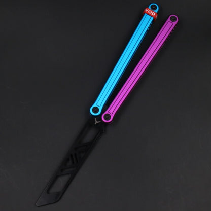 XDYY Antarctic 2 balisong trainer blue and purple handles